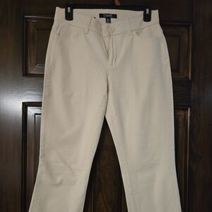 Chaps Cream Straight-Leg Jean Pants
